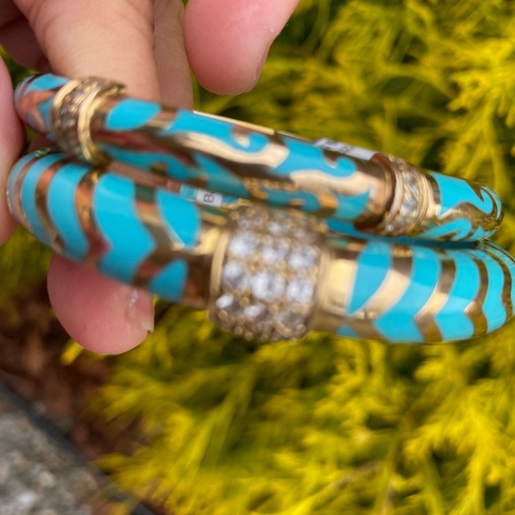 Angelique de Paris Gold Over Sterling & Resin Bangle Bracelet Set - Picture 4 of 11